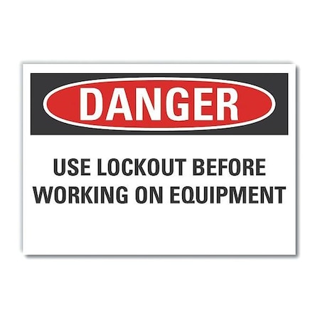 LYLE Lockout Tagout Danger Label, 5 in Height, 7 in Width, Polyester, Horizontal Rectangle, English LCU4-0580-ND_7X5