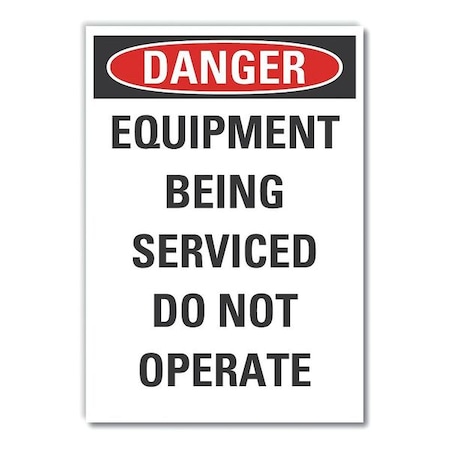 Lyle Machine & Operation Danger Reflective Label, 5 in Height, 3 1/2 in Width, Reflective Sheeting LCU4-0575-RD_5X3.5