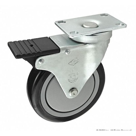 80/20 Dlx Flange Mt, Swivel Caster, Brake, 5" 2334