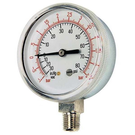 Groen Pressure Gauge, 2-1/2" dia., 30VAC, 60 psi Z084208