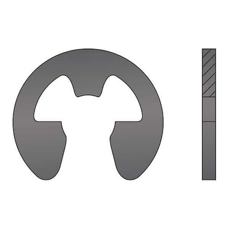 Rotor Clip External-E E-Clip, Steel, Black Phosphate Finish ME-008