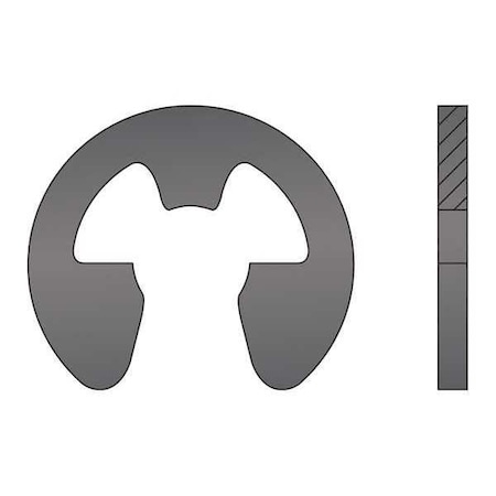 Rotor Clip External-E E-Clip, Steel Black Phosphate Finish, 0.313 in Shaft Dia YE-031