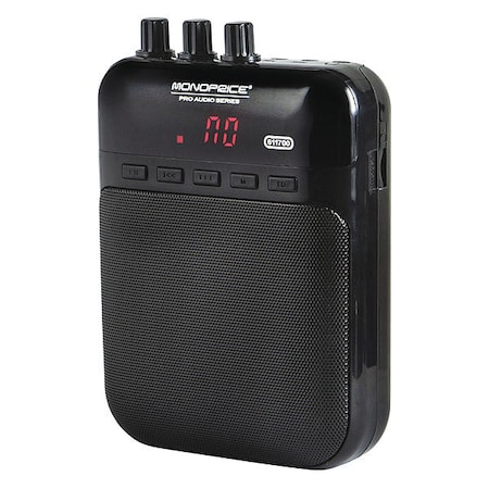 Monoprice 5-Watt Mono Guitar Amplifier/Portable Recorder - Black With USB Audio Interface, 4-ohm speaker, Guitar Distortion Effects And Micro SD Card Slot