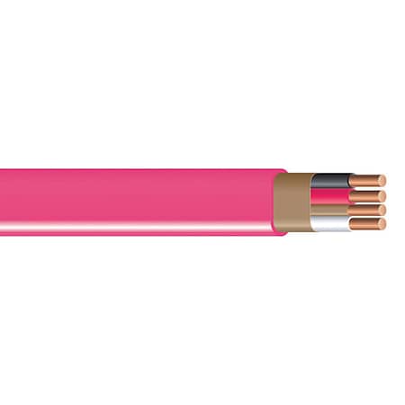 Southwire NM-B Non-Metallic Building Cable, Copper, 10 AWG, 3C with Ground, Pink, Solid, 250 ft 63948555