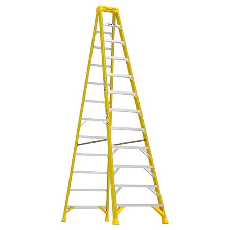 Werner 12 ft Fiberglass Stepladder, 375 lb Capacity 6312
