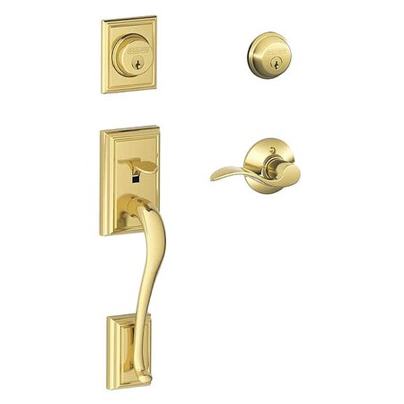 Schlage LH Addison Accent Lever DBL CYL Handle Tri F62ADD505ACCLH