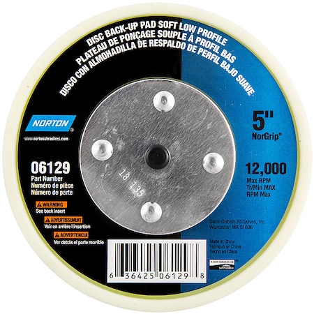 Norton Abrasives Sanding Disc, Color Yellow, 12,000 RPM 63642506129