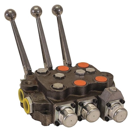 Buyers Products 3 Spool Directional Control Valve 3-Way Detent In/4-way Spring Center/4-Way/PB HV3311NAAG2EC0
