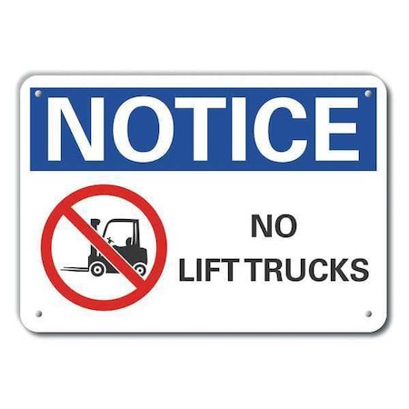 Lyle Reflective Lift Truck Traffic Notice Sign, 7 in H, 10 in W, Vertical Rectangle, LCU5-0049-RA_10X7 LCU5-0049-RA_10X7