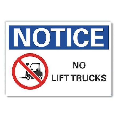 Lyle Lift Truck Traffic Notice Reflective Label, 3 1/2 in H, 5 in W, LCU5-0049-RD_5X3.5 LCU5-0049-RD_5X3.5