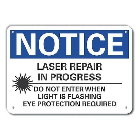 Lyle Radiation & Laser Sign, 10 in H x 14 in W, Plastic, Horizontal Rectangle LCU5-0060-NP_14X10