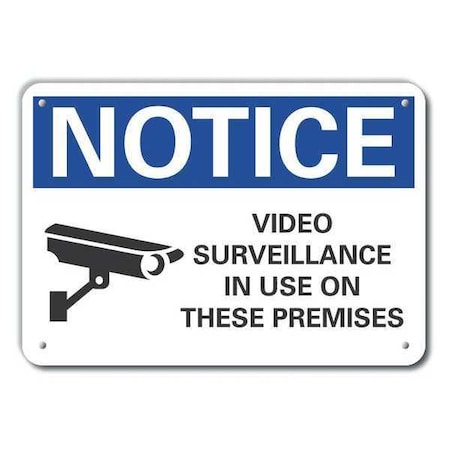 Lyle Notice, Video Surveillance In Use On These Premises, 14 in W x 10 in H, Horizontal Rectangle LCU5-0055-NA_14X10