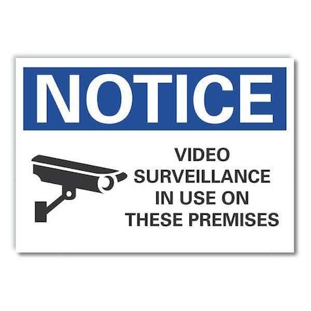 Lyle Notice, Video Surveillance In Use On These Premises, 10 in W x 7 in H, Vertical Rectangle LCU5-0055-ND_10X7