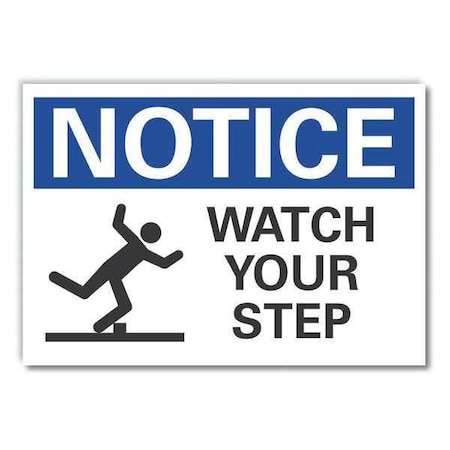 Lyle Steps Notice Label, 10 in H, 14 in W, Polyester, Horizontal Rectangle, English, LCU5-0064-ND_14X10 LCU5-0064-ND_14X10