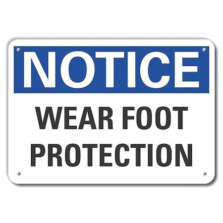 Lyle Wear Foot Notice, Reflectv, Alumnm, 14"x10" LCU5-0112-RA_14X10