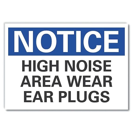 Lyle Notice, High Noise Area Wear Ear Plugs, 5 in W x 3 1/2 in H, Horizontal Rectangle, Polyester LCU5-0150-ND_5X3.5