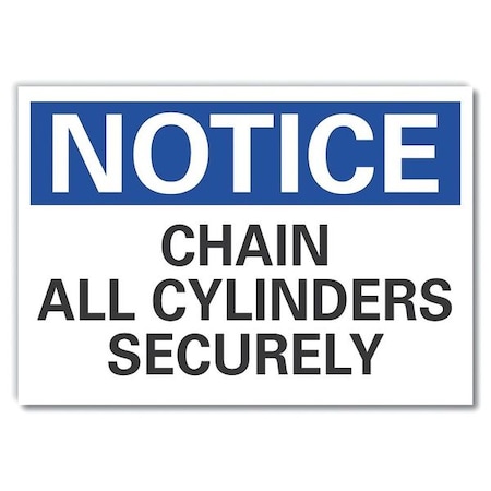 Lyle Cylinder Handling Notice Label, 5 in H, 7 in W, Polyester, Horizontal, English, LCU5-0138-ND_7X5 LCU5-0138-ND_7X5