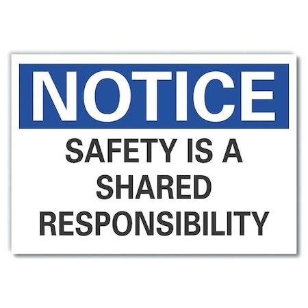 Lyle Notice, Safety Is a Shared Responsibility, 5 in W x 3 1/2 in H, Horizontal Rectangle LCU5-0163-RD_5X3.5