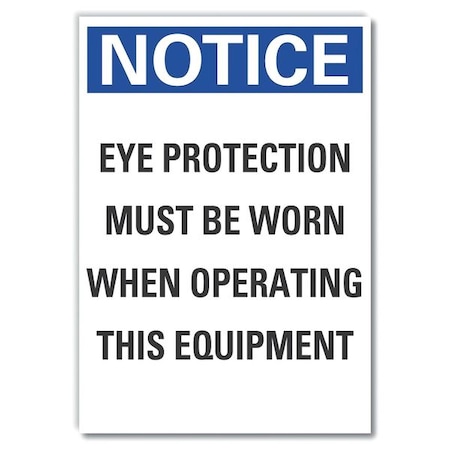 Lyle Eye  Notice Reflective Label, 5 in Height, 3 1/2 in Width, Reflective Sheeting, Vertical Rectangle LCU5-0262-RD_5X3.5