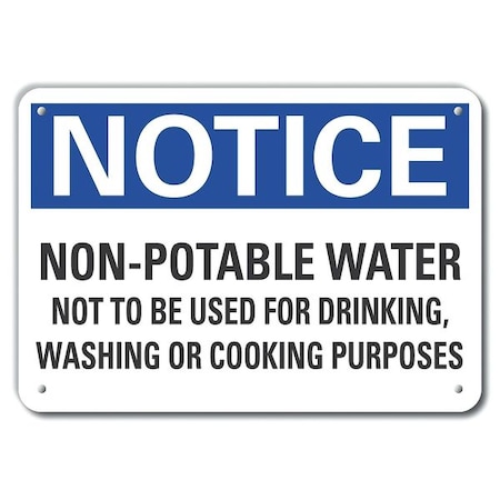 Lyle Notice, Non-Potable Water Not To Be Used For Drinking., 14 in W x 10 in H, LCU5-0291-RA_14X10 LCU5-0291-RA_14X10