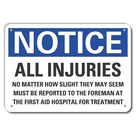 Lyle Aluminum Accident Reporting Notice Sign, 10 in H, 14 in W, Aluminum, LCU5-0306-NA_14X10 LCU5-0306-NA_14X10