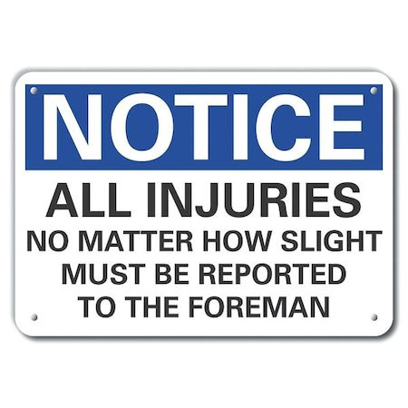 Lyle Aluminum Accident Reporting Notice Sign, 7 in H, 10 in W, Vertical Rectangle, LCU5-0307-NA_10X7 LCU5-0307-NA_10X7