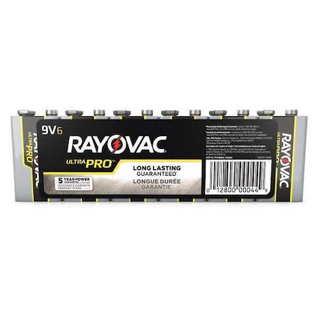 Rayovac UltraPro Alkaline Battery, 9V 9V DC 6 PK AL9V-6J