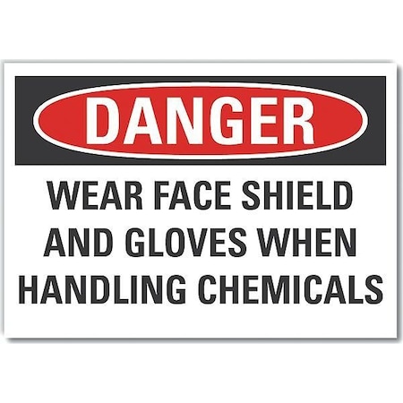 Lyle Eye & Hand  Danger Reflective Label, 3 1/2 in Height, 5 in Width, Reflective Sheeting, English LCU4-0650-RD_5X3.5
