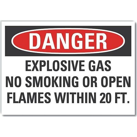 Lyle No Smoking Danger Label, 7" H, 10" W, Polyester, Vertical Rectangle, English, LCU4-0651-ND_10X7 LCU4-0651-ND_10X7