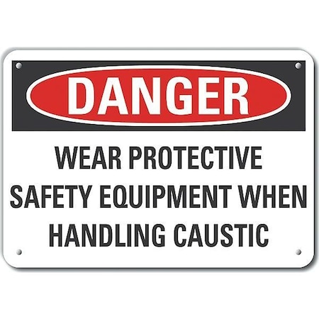 Lyle Decal, Danger Wear Protective, 14 x 10", Sign Mounting Style: With Mounting Holes LCU4-0660-RA_14X10