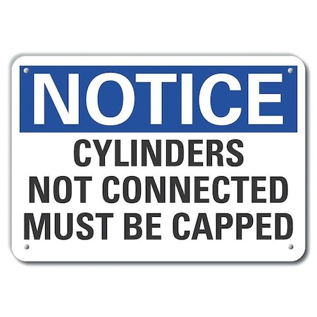 Lyle Plastic Cylinder Handling Notice Sign, 7 in H, 10 in W, Vertical Rectangle, LCU5-0189-NP_10X7 LCU5-0189-NP_10X7