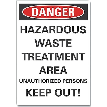 Lyle Hazardous Waste Danger Reflective Label, 5 in Height, 3 1/2 in Width, Reflective Sheeting, English LCU4-0681-RD_5X3.5
