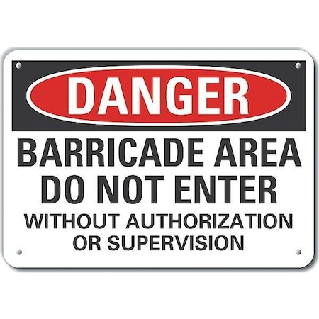 Lyle Decal, Danger Barricade Area, 14 x 10", Printed Language: English LCU4-0685-RA_14X10