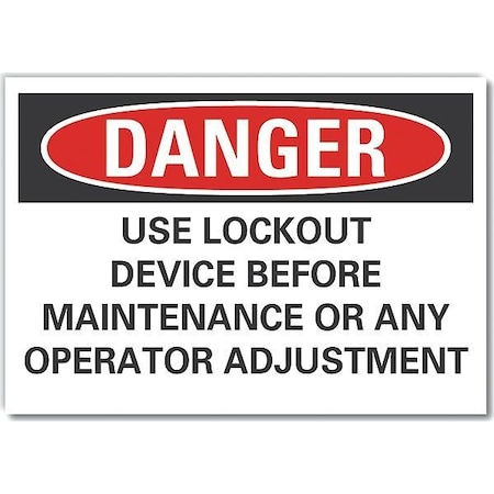 Lyle Lockout Tagout Danger Label, 10 in Height, 14 in Width, Polyester, Horizontal Rectangle, English LCU4-0686-ND_14X10