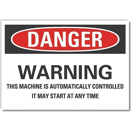 Lyle Decal, Reflective, Danger Warning This, 10 x 7", 7 in Height, 10 in Width, Reflective Sheeting LCU4-0696-RD_10X7