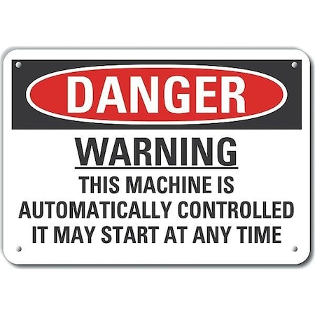 Lyle Plastic Machine & Operation Danger Sign, 7 in Height, 10 in Width, Plastic, Vertical Rectangle LCU4-0694-NP_10X7