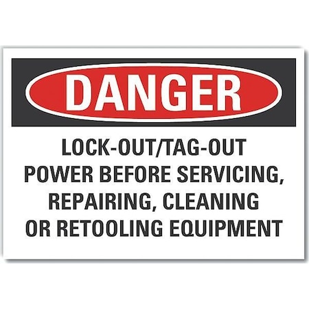 LYLE Decal, Danger Lock-Out/Tag-Out, 5 x 3.5" LCU4-0701-ND_5X3.5