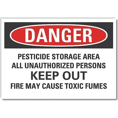 Lyle Pesticide Danger Label, 5 in H, 7 in W, Polyester, Horizontal Rectangle, English, LCU4-0702-ND_7X5 LCU4-0702-ND_7X5