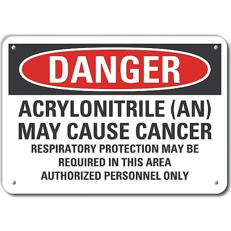 Lyle Decal, Plastic, Danger Acrylonitrile, 10x7", Printed Language: English LCU4-0715-NP_10X7