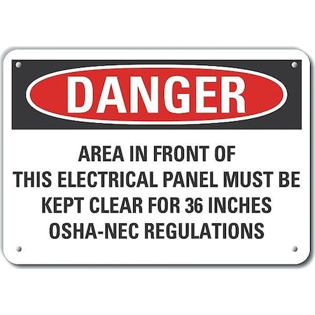 Lyle Plastic Electrical Panel Danger Sign, 10 in Height, 14 in Width, Plastic, Horizontal Rectangle LCU4-0710-NP_14X10