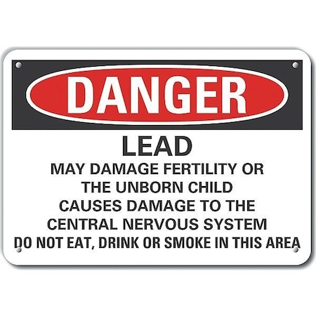 Lyle Danger Sign, 10 in H, 14 in W, Horizontal Rectangle, English, LCU4-0719-NA_14X10 LCU4-0719-NA_14X10