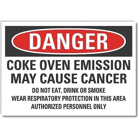 Lyle Coke Danger Reflective Label, 5 in Height, 7 in Width, Reflective Sheeting, Horizontal Rectangle LCU4-0720-RD_7X5