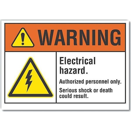 Lyle Decal, Warning Electrical Hazard, 5 x 3.5", LCU6-0003-ND_5X3.5 LCU6-0003-ND_5X3.5