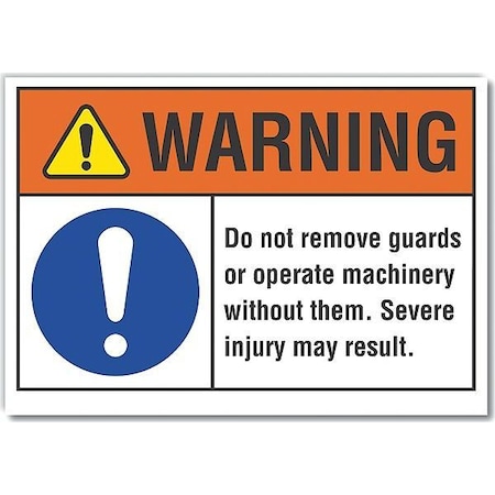 Lyle Decal, Warning Do Not Remove, 5 x 3.5", 3 1/2 in Height, 5 in Width, Polyester, Horizontal Rectangle LCU6-0006-ND_5X3.5