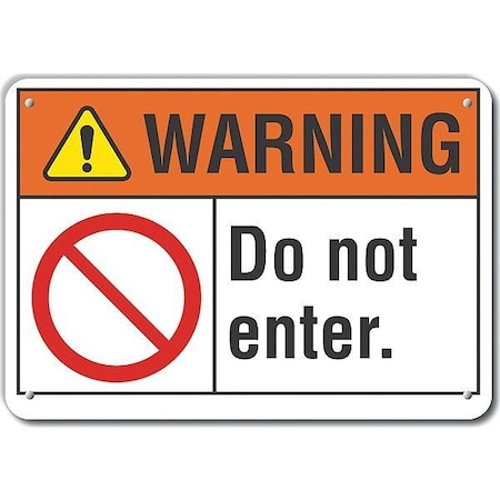 Lyle Decal, Warning Do Not Enter, 10 x 7", Sign Mounting Style: With Mounting Holes LCU6-0007-RA_10X7