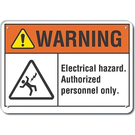 Lyle Plastic Electrical Hazard Warning Sign, 10 in Height, 14 in Width, Plastic, Horizontal Rectangle LCU6-0021-NP_14X10