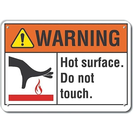 Lyle Hot Surface Sign, 10 in H x 14 in W, Plastic, Hot Surface. Do Not Touch. LCU6-0023-NP_14X10