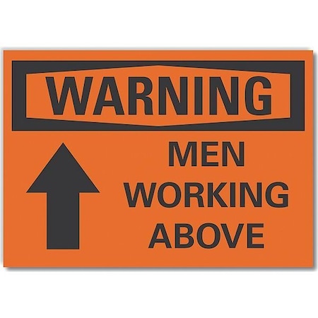 Lyle Warning, Men Working Above, 10 in W x 7 in H, Vertical Rectangle, Polyester, LCU6-0040-ND_10X7 LCU6-0040-ND_10X7
