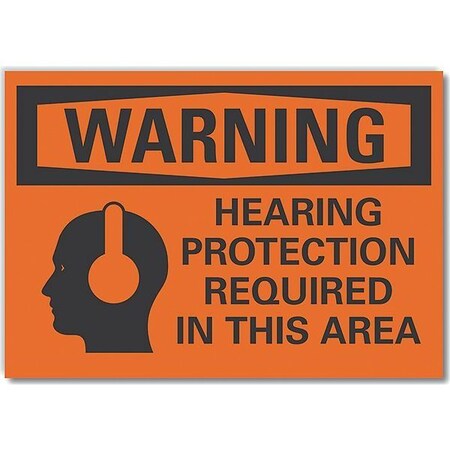 Lyle Hearing  Warning Label, 3 1/2 in Height, 5 in Width, Polyester, Horizontal Rectangle, English LCU6-0058-ND_5X3.5