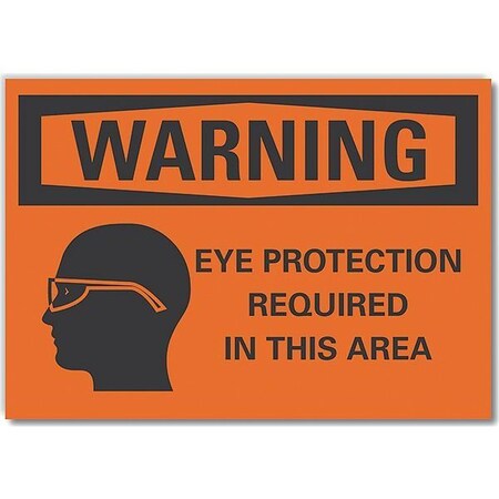 Lyle Eye  Warning Label, 3 1/2 in Height, 5 in Width, Polyester, Horizontal Rectangle, English LCU6-0059-ND_5X3.5